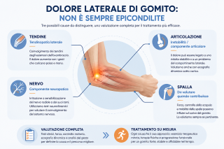 Dolore laterale di gomito: differenze tra causa tendinopatica, articolare e neuropatica e possibile contributo della spalla